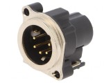 Soclu XLR 5 Pin unghi 90&deg; argintiu, Neutrik