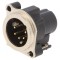Soclu XLR 5 Pin unghi 90&deg; argintiu