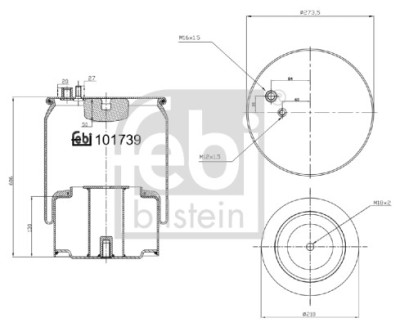 FEBI BILSTEIN 101739 Burduf, suspensie pneumatica foto