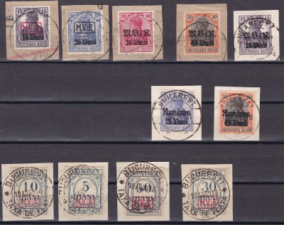 Romania ocupatia germana 11 timbre stampilate foto