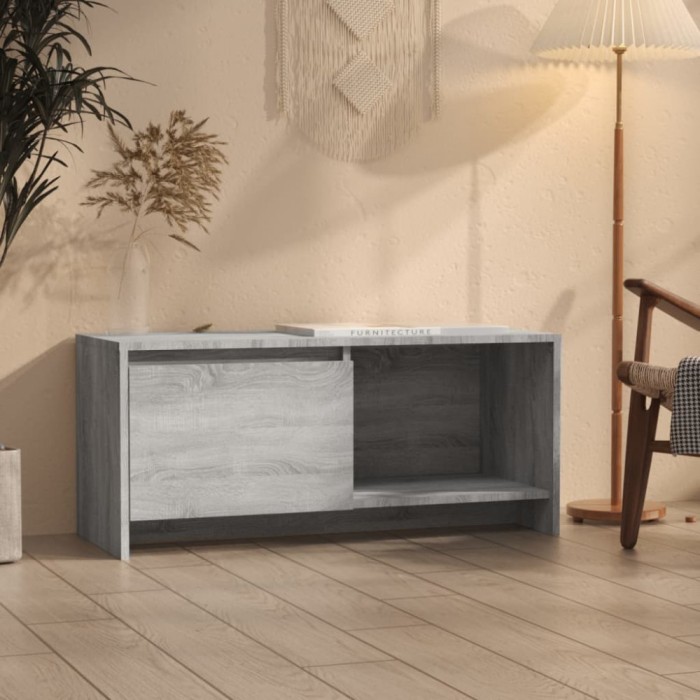 vidaXL Comodă TV, sonoma gri, 90x35x40 cm, PAL
