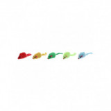 Jucarie soricel cu pene, 5 cm, 5 buc/set