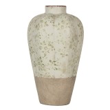 Cumpara ieftin Vaza flori ceramica bej verde 24x38 cm