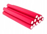 Bigudiuri din cauciuc pentru păr 1,3 x 24 cm 10 buc roz