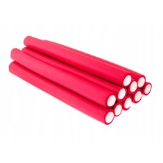 Bigudiuri din cauciuc pentru păr 1,3 x 24 cm 10 buc roz
