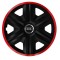 Set 4 Capace Roti pentru Audi, model Fast Black Cu Rama Rosie, R16, AUDI