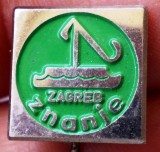 I.448 INSIGNA STICKPIN CROATIA ZAGREB SNANJE 14mm, ac oxidat, Europa