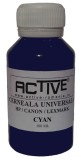 Cerneala refill Universala ACTIVE, 100 ml, CYAN / Albastru, compatibila cu cartuse inkjet HP, Lexmark, Canon