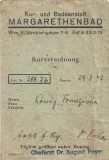 A3685N Kurverordnung, Kur und Badeanstalt MagarethenBad, Wien, 1942
