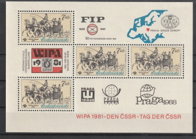 Expo ,Praga 1988 ,postalion ,cai ,FIP,Cehoslovacia. foto