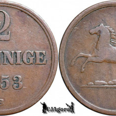 1853 B, 2 Pfennige - Wilhelm - Ducatul de Brunswick