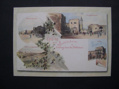 Gruss aus Bethlehem. Greetings from the Bethlehem. Iudaica (reproducere) foto