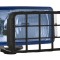 Proiector auto Wesem 12/24V bec H3 182x86x81mm geam albastru si carcasa cromata , cu lumina de drum , 1 buc.