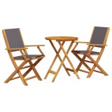 Cumpara ieftin Set mobilier bistro, 3 piese, textil antracit/lemn masiv