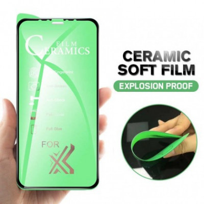 Folie Protectie ecran antisoc, Full Glue , Apple iPhone X / XS / 11 Pro , Ceramica 10D , Full Face , Transparent Bulk foto