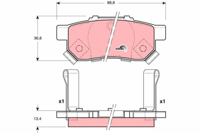 TRW GDB3174 COTEC set placute frana,frana disc