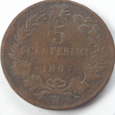 Italia 5 centesimi 1867 foto
