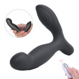 Stimulator Dublu Robin, 9 Moduri Vibratii+Incalzire, Remote Control, Silicon, USB, Negru, 13 cm, Guilty Toys