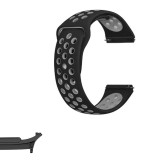 Curea silicon compatibila Samsung Galaxy Watch9 40mm, Negru/Gri