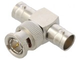 Adaptor T BNC Soclu x2 BNC Mufă 75&Omega; 4GHz PTFE