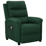 VidaXL Fotoliu de masaj, verde &icirc;nchis, material textil