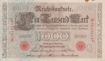 GERMANIA 1.000 marci 1910 VF!!! foto