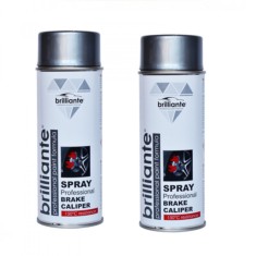 Pachet 2 x Vopsea Spray Brilliante Argintiu pentru Etriere Frane RAL 9006 400 ml