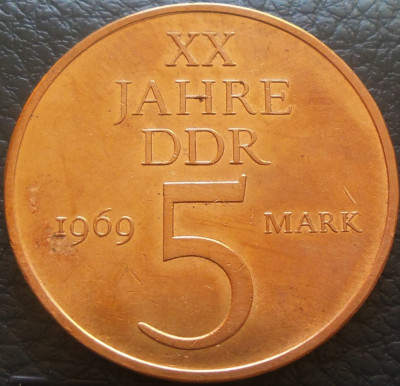 Moneda aniversara 5 MARCI / MARK - RD GERMANA (DDR), anul 1969 *cod 2667 A foto