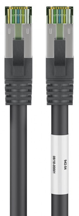 Cablu patchcord Cat8.1 SFTP 0.5m PiMF 2000MHz RJ45 cupru negru Goobay