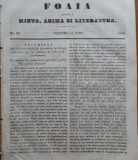 Foaia pentru minte, inima si literatura, nr. 25, 1853, Brasov, Redactor Iacob Muresanu