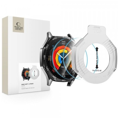 Folie Protectie Tech-Protect Easy Set+ pentru Huawei Watch GT 5 46mm, Set 2 bucati, Sticla Securizata foto