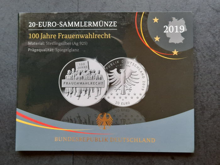20 Euro &quot;Frauenwahlrecht&quot; 2019, Germania - Proof - G 4417