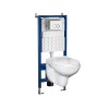 Set WC Suspendat Roya Doris 82W: Vas WC Fara Rama + Rezervor Incastrat + Clapeta Actionare - Design Modern, Economie Apa, Montaj Perete