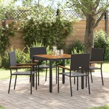vidaXL Set de masă pentru grădină 5 pcs Negru și Maro 90 x 90 x 75 cm