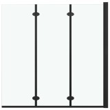 Cumpara ieftin Cabina de dus pliabila, 3 panouri, negru, 130 x 138 cm, ESG
