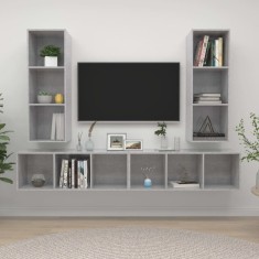 vidaXL Dulapuri TV suspendate, 4 buc, gri beton, lemn prelucrat 3079884
