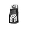 Husa Cheie Auto TPU Argintiu/Negru Keyless Go Compatibila Audi