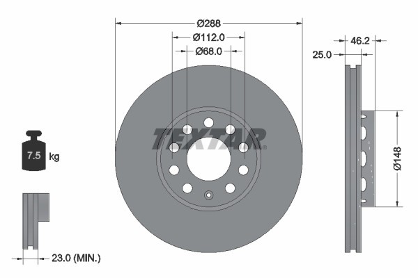 TEXTAR 92057605 PRO+ Disc frana