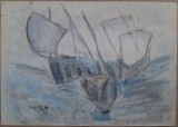 Marina - semnat Svetla, Nonfigurativ, Pastel, Altul