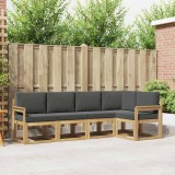 vidaXL Set de canapele de exterior cu pernă 5 pcs Alb și antracit 3387621