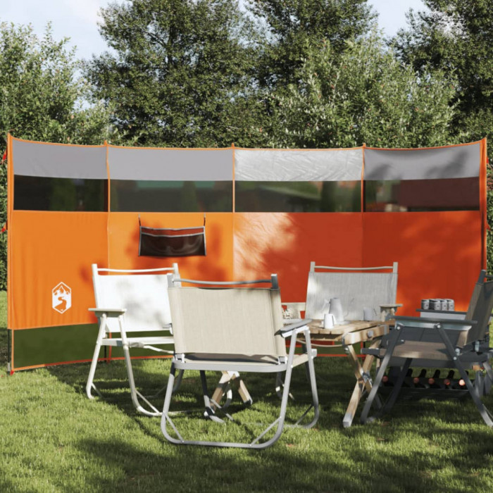 vidaXL Paravan de camping, portocaliu, 366x152x152 cm, impermeabil