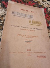 Petre N. Serdinescu - Consideratiuni despre Contributiunii Familiei in Educatiune