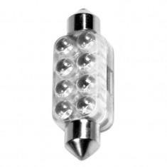 Bec tip LED 12V sofit cu 8 leduri 13x44mm SV8,5-8 1buc - Verde LAM58438