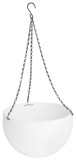 Ghiveci suspendat Strend Pro Modern alb 26x16 cm cu lant si carlig