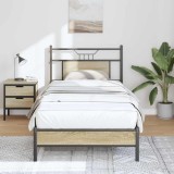 vidaXL Cadru pat fără saltea, stejar sonoma 75x190 cm lemn prelucrat