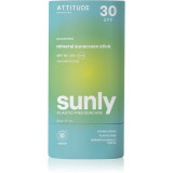 Attitude Sunly Sunscreen Stick Crema de soare cu minerale stick SPF 30 Unscented 60 g