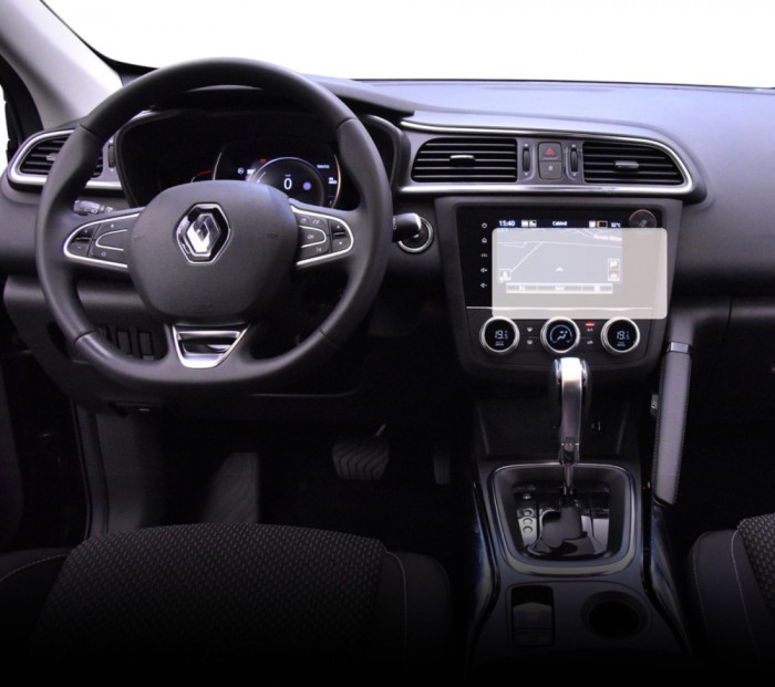 Folie Protectie Navigatie Renault Kadjar 2018+, Duragon, protectie Display Navigatie, silicon Transparent, Anti-zgarieturi, kit instalare