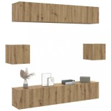 VidaXL Set dulap TV 6 piese montat pe perete Stejar artizanal