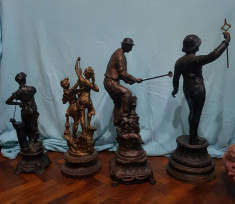 Set statuete vechi din antimoniu foto