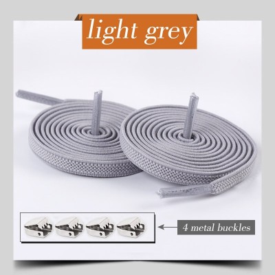 Gri Deschis - Sireturi elastice inteligente, functie NO TOUCH, Plate, 6MM, MOI, SIRETILA foto